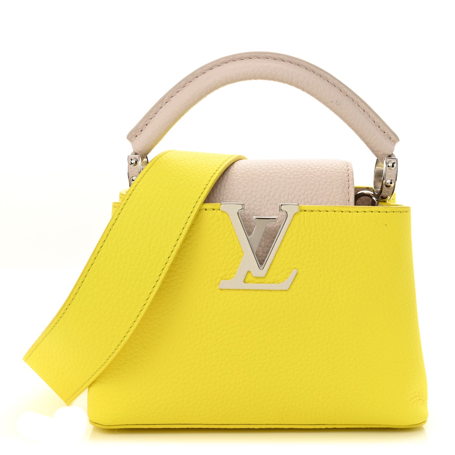 Louis Vuitton Taurillon Mini Capucines Yellow Beige 1 of 10