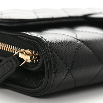 Chanel Caviar Quilted Phone Holder Wallet on Removable Chain Black 11 of 13