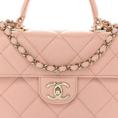 Chanel Caviar Quilted Mini Retro Twist Top Handle Flap Light Pink 9 of 11