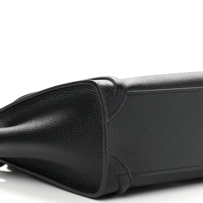 Celine Drummed Calfskin Nano Luggage Black 8 of 9