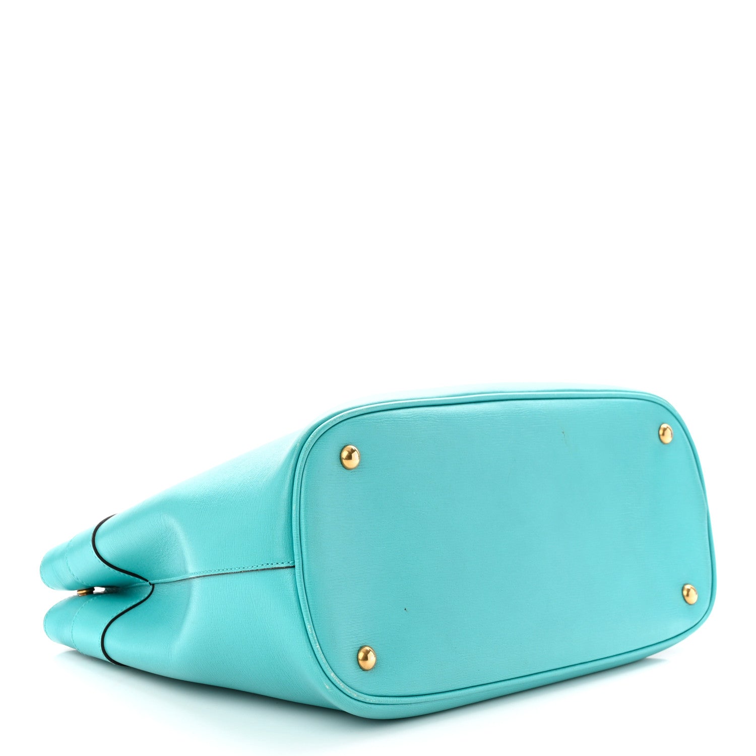 Gucci Textured Calfskin Medium Bright Bit Tote Blue 4 of 19
