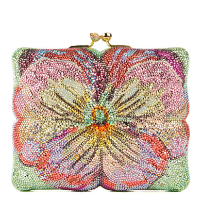 Judith Leiber Swarovski Crystal Flower Minaudiere Clutch 1 of 11