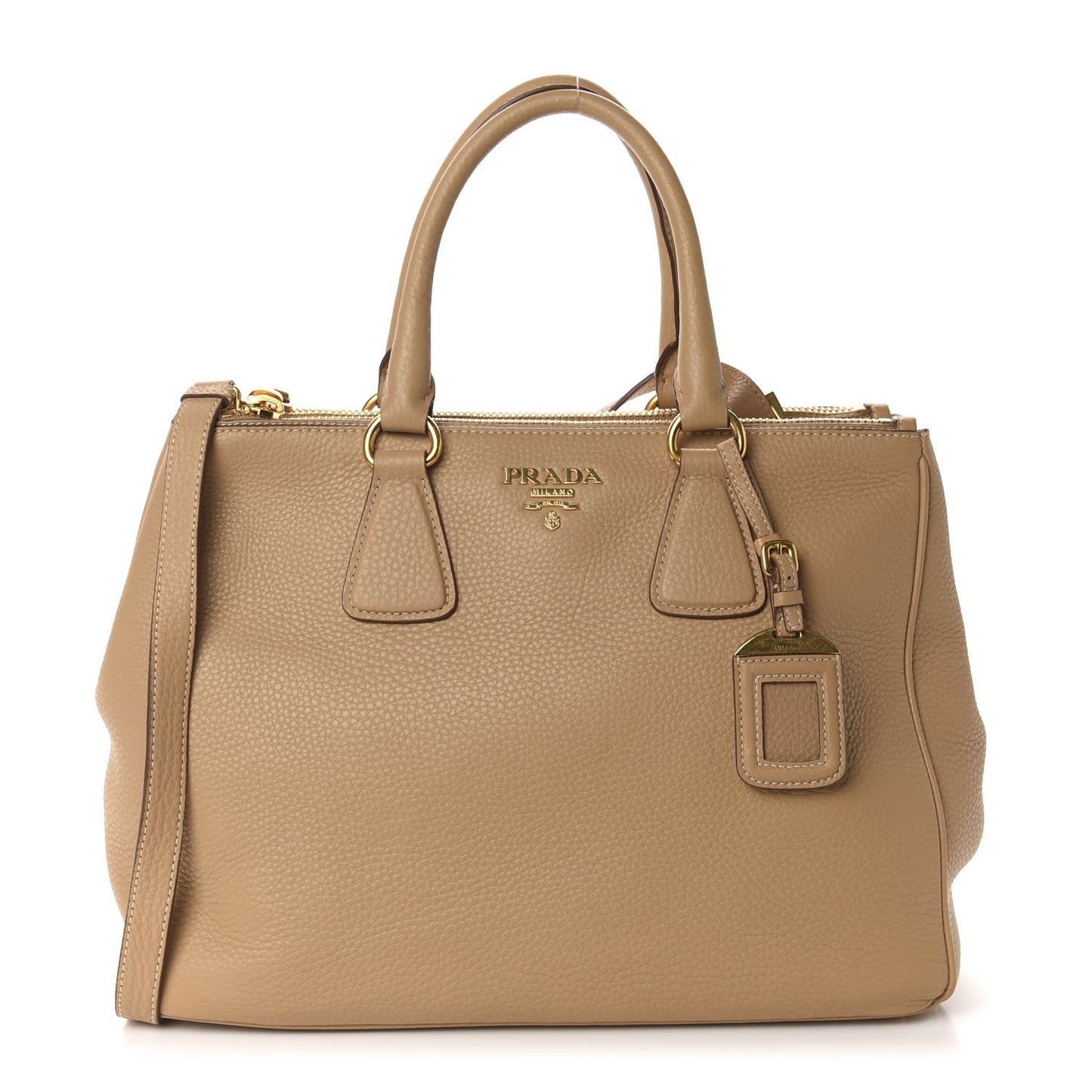 Vitello Daino Large Double Zip Tote Sughero