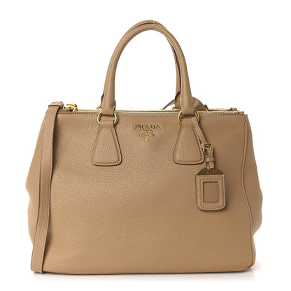 Prada Vitello Daino Large Double Zip Tote Sughero 1 of 10