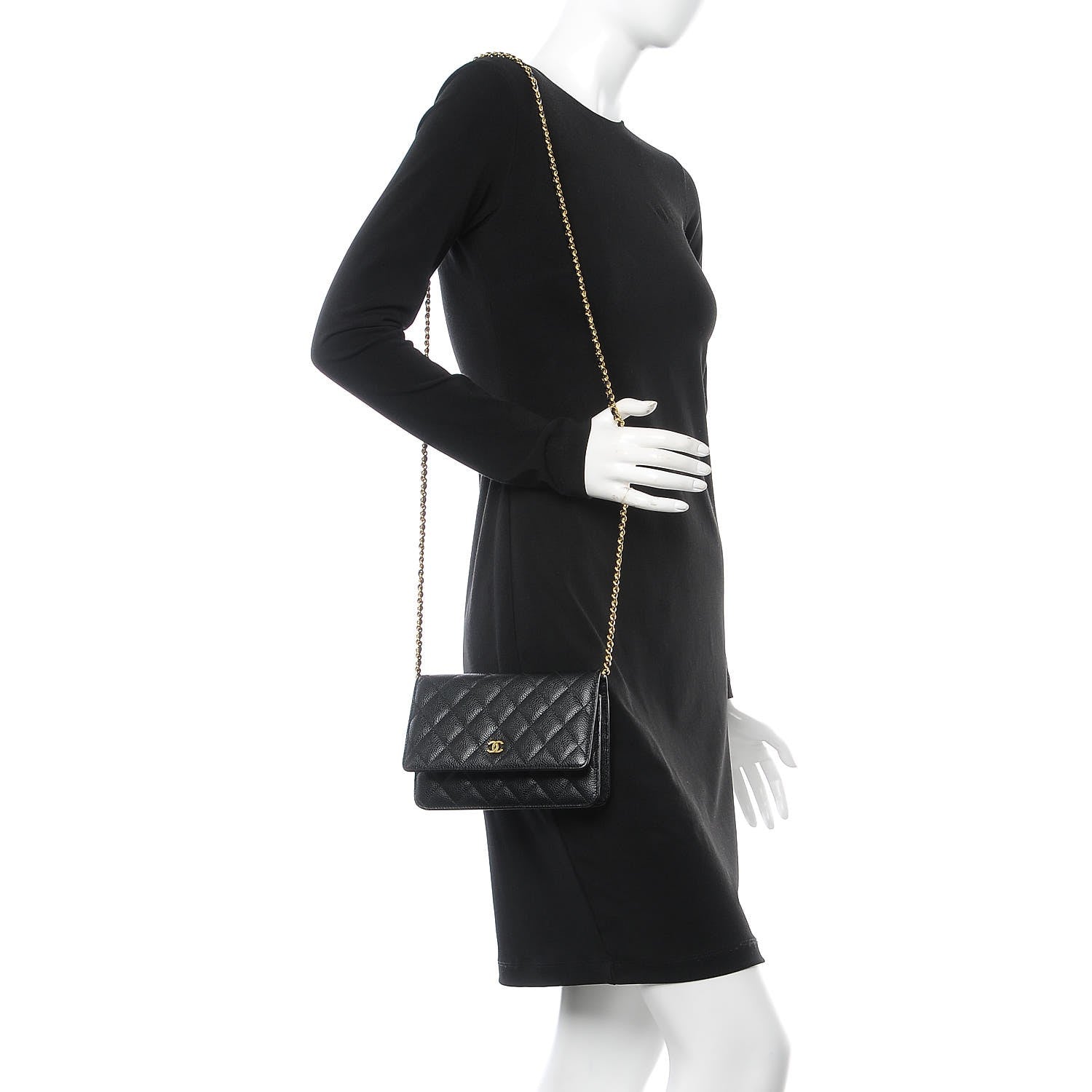 Chanel Caviar Quilted Wallet On Chain WOC Black 2 of 9
