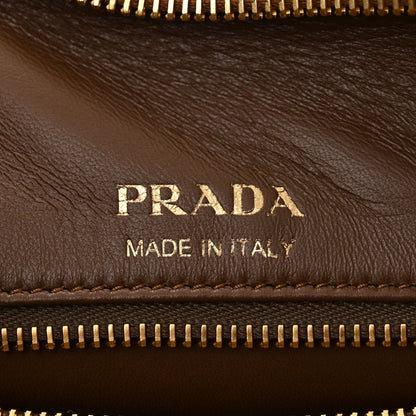 Prada Vitello Daino Soft Large Zippered Messenger Hobo Caramel 6 of 11