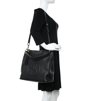 Gucci Pebbled Calfskin Large Soho Hobo Black 2 of 11