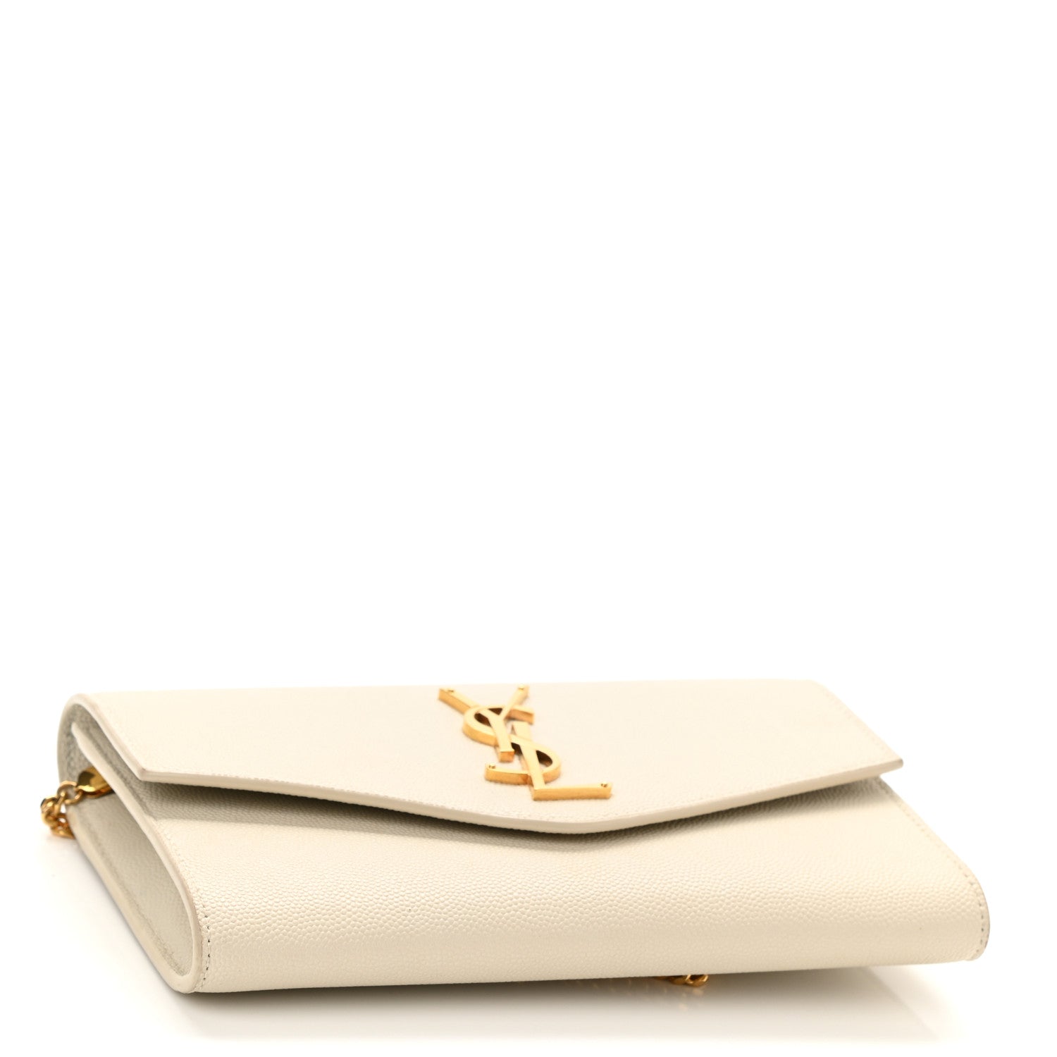 Saint Laurent Grain De Poudre Monogram Uptown Chain Wallet Crema Soft 5 of 11
