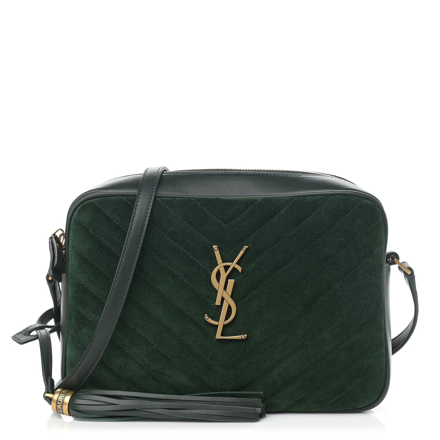 Suede Calfskin Monogram Lou Camera Bag Vert Fonce