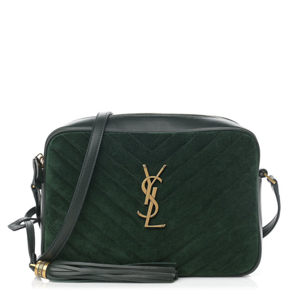 Saint Laurent Suede Calfskin Monogram Lou Camera Bag Vert Fonce 1 of 10
