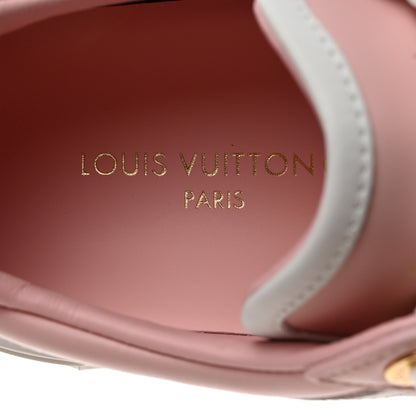 Louis Vuitton Monogram Embossed Calfskin Damier Azur Time Out Sneakers 36 Rose Clair Pink 7 of 9