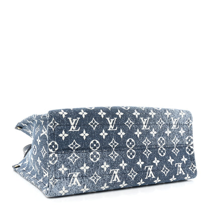 Louis Vuitton Monogram Jacquard Denim Onthego MM Bleu 4 of 8