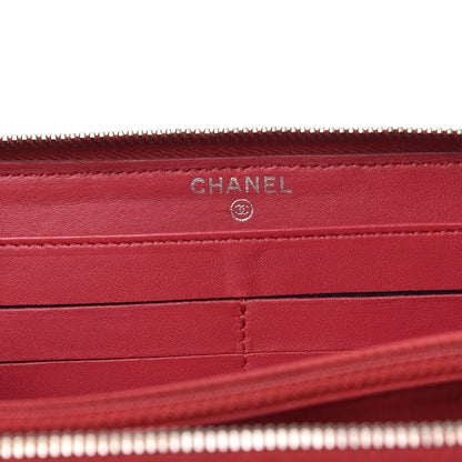 Chanel Lambskin Quilted Zip Around Wallet Dark Pink 6 of 13