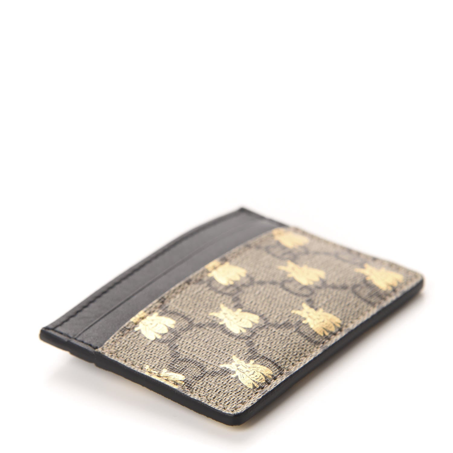Gucci GG Supreme Monogram Bees Card Holder Black 4 of 7