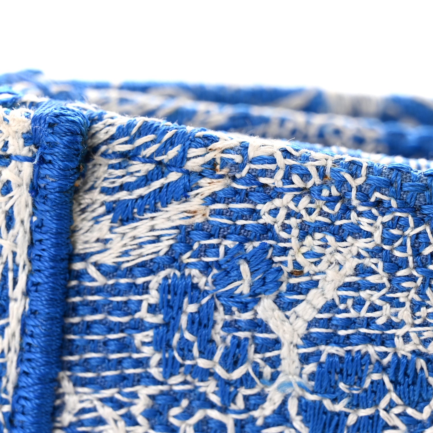 Christian Dior Canvas Embroidered Medium Dioriviera Toile De Jouy Book Tote Fluorescent Blue 15 of 15