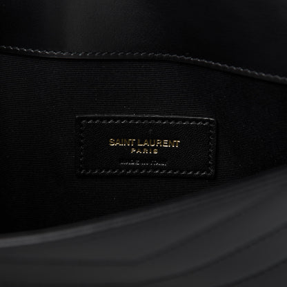 Saint Laurent Calfskin Matelasse Chevron Monogram Uptown Clutch Black 6 of 7
