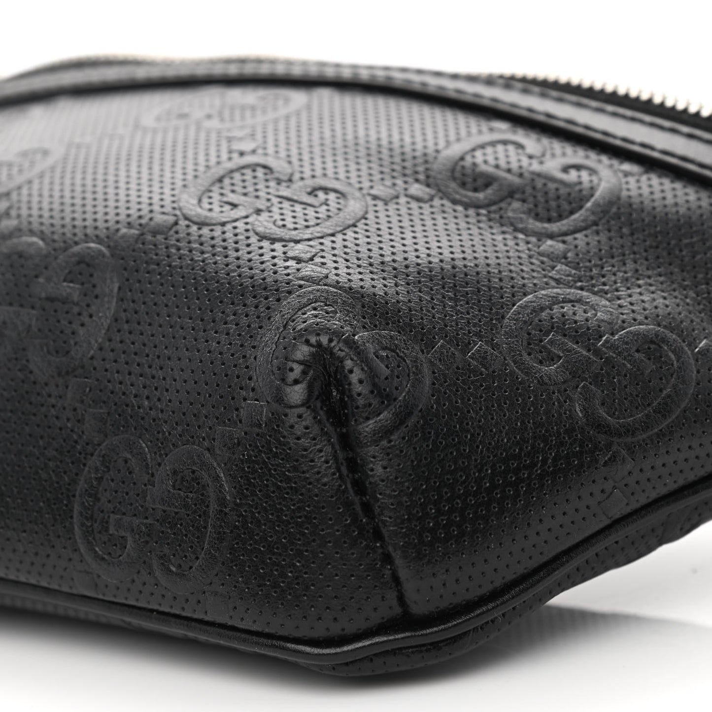 Calfskin GG Tennis Embossed Belt Bag Black