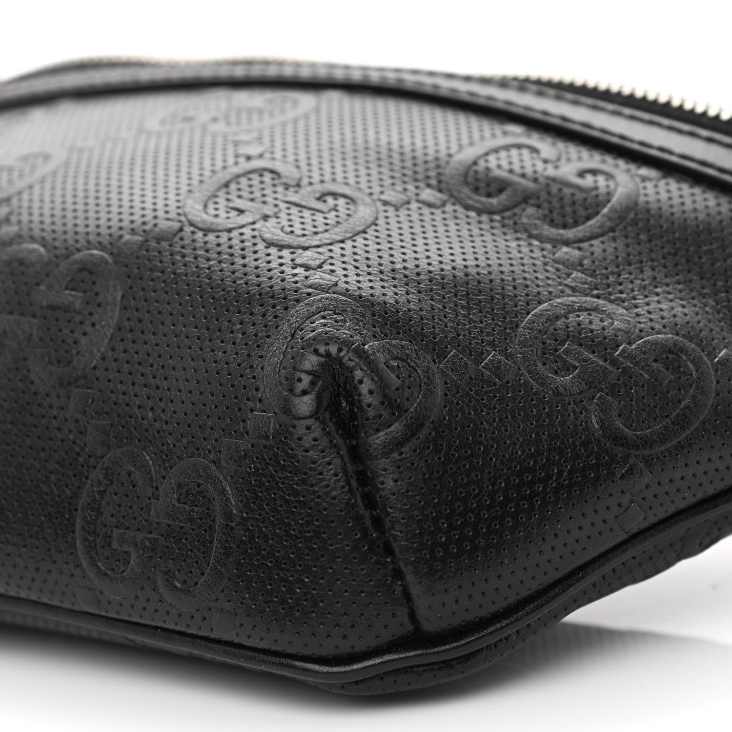 Gucci Calfskin GG Tennis Embossed Belt Bag Black 9 of 9