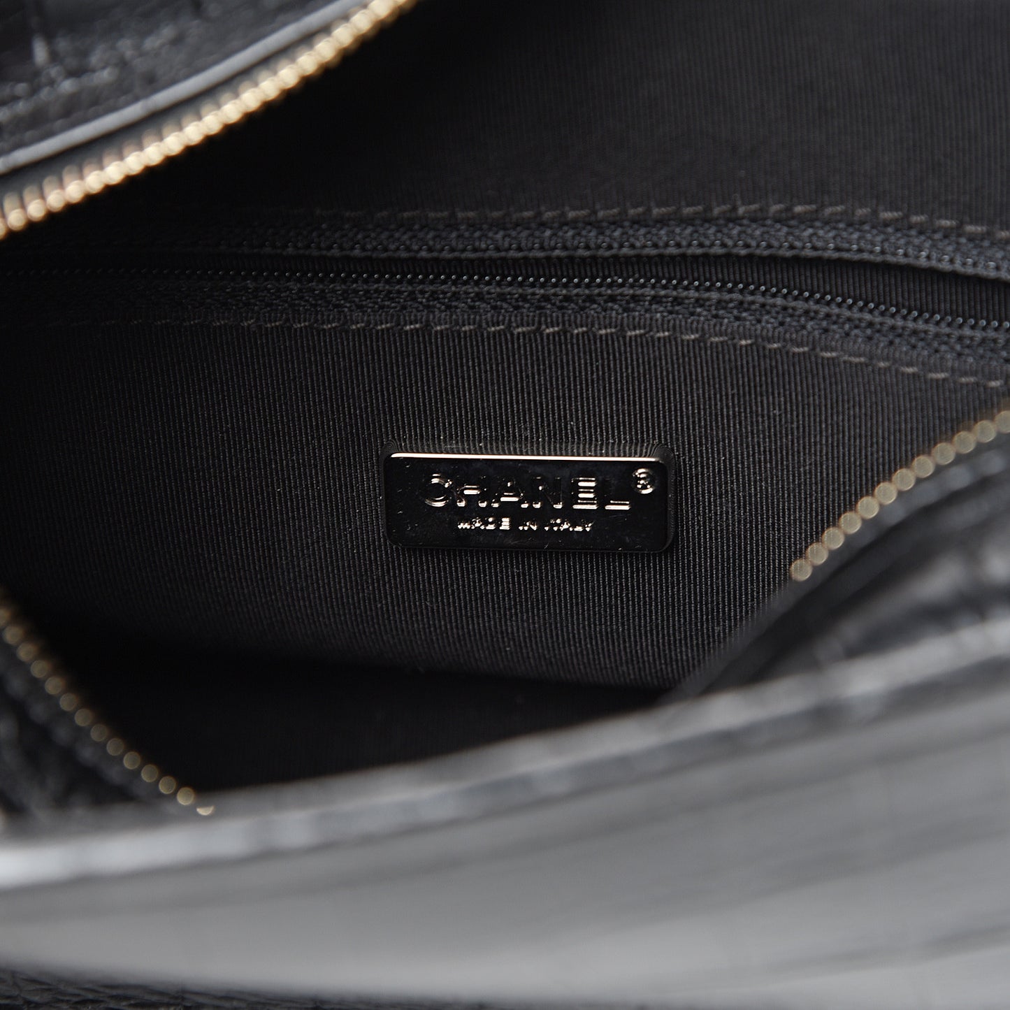 Calfskin Crocodile Embossed Small Gabrielle Cocodile Hobo Black