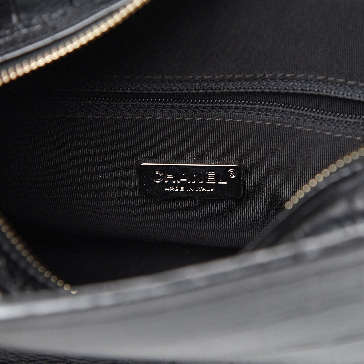 Chanel Calfskin Crocodile Embossed Small Gabrielle Cocodile Hobo Black 5 of 11
