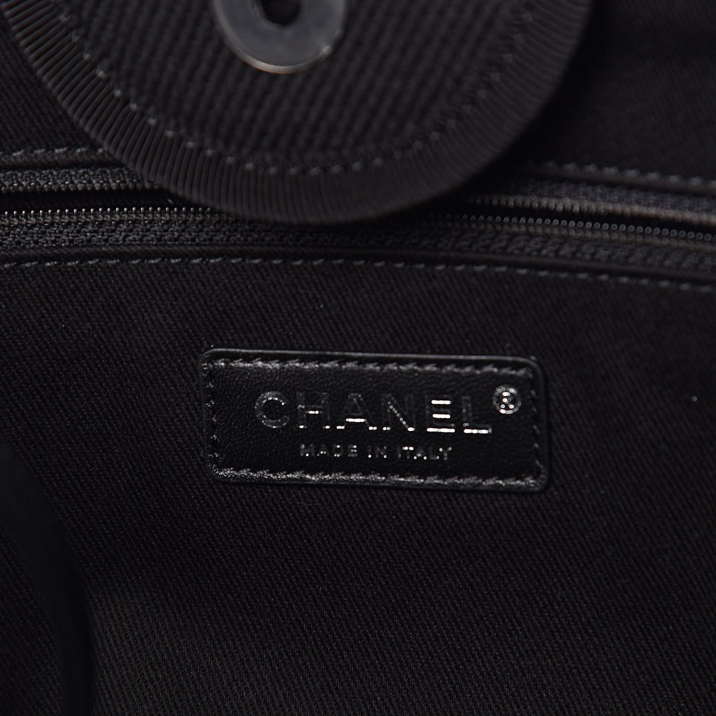 Canvas Beaded Medium Deauville Tote Black