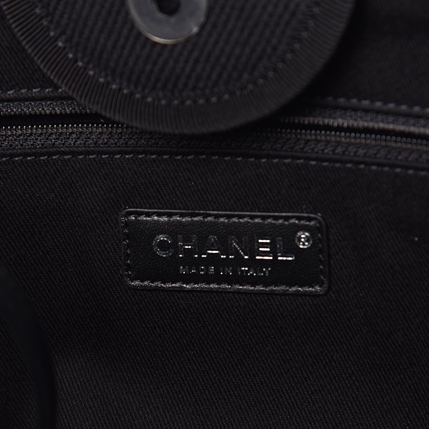 Chanel Canvas Beaded Medium Deauville Tote Black 6 of 10