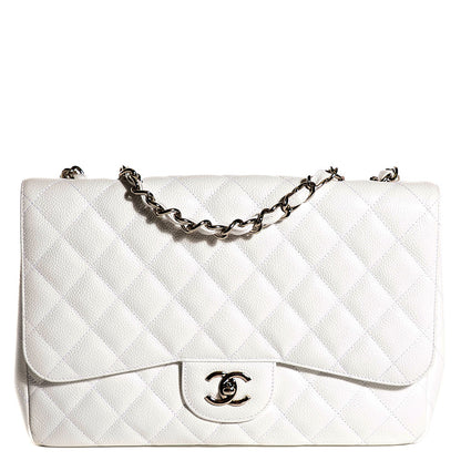 Chanel Caviar Quilted Jumbo Single Flap White 1 of 9