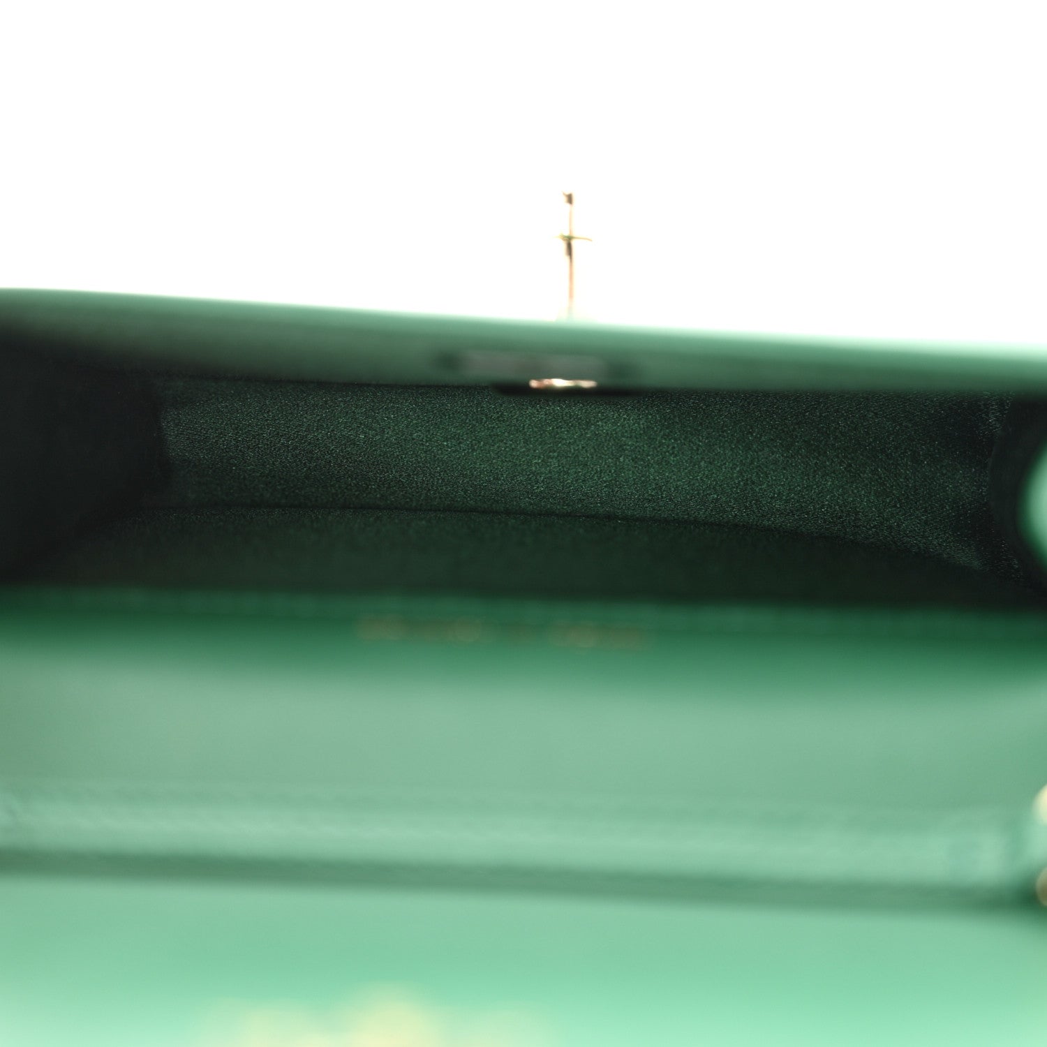 Chanel Lambskin Crystal Diamante Clutch With Chain Green 5 of 11