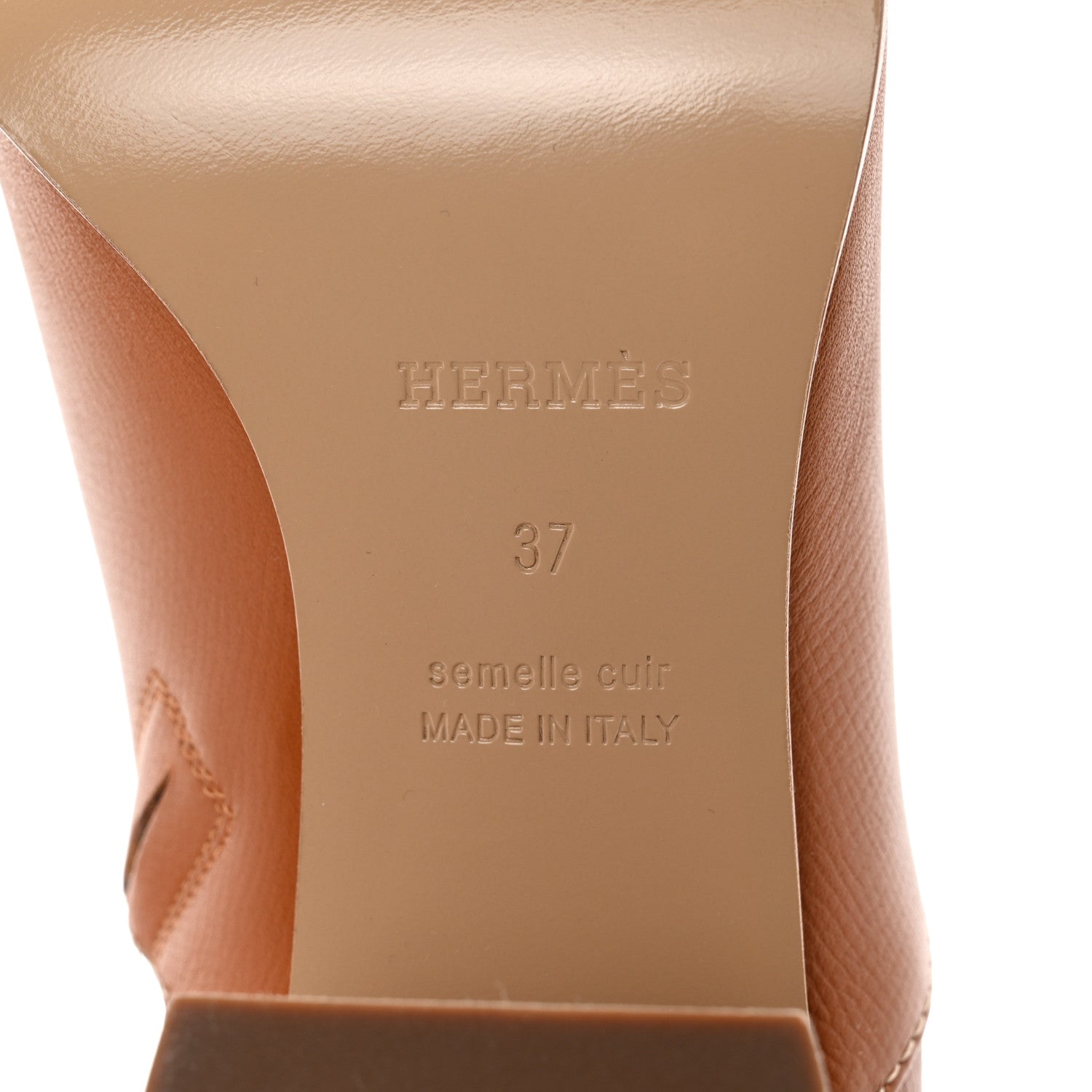 Hermes Epsom Womens Flatteuse 60 Ankle Boot 37 Naturel 6 of 10