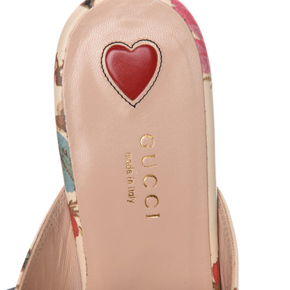 Gucci Calfskin Stamp Allover Rose Princetown Slippers 37 Ivory Multicolor 8 of 9