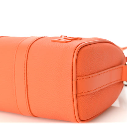 Louis Vuitton Grained Calfskin Aerogram Keepall XS Orange 9 of 9