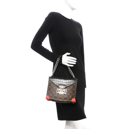 Louis Vuitton Monogram Crocodile Tribal Chain Mask Bag GM Black 2 of 7