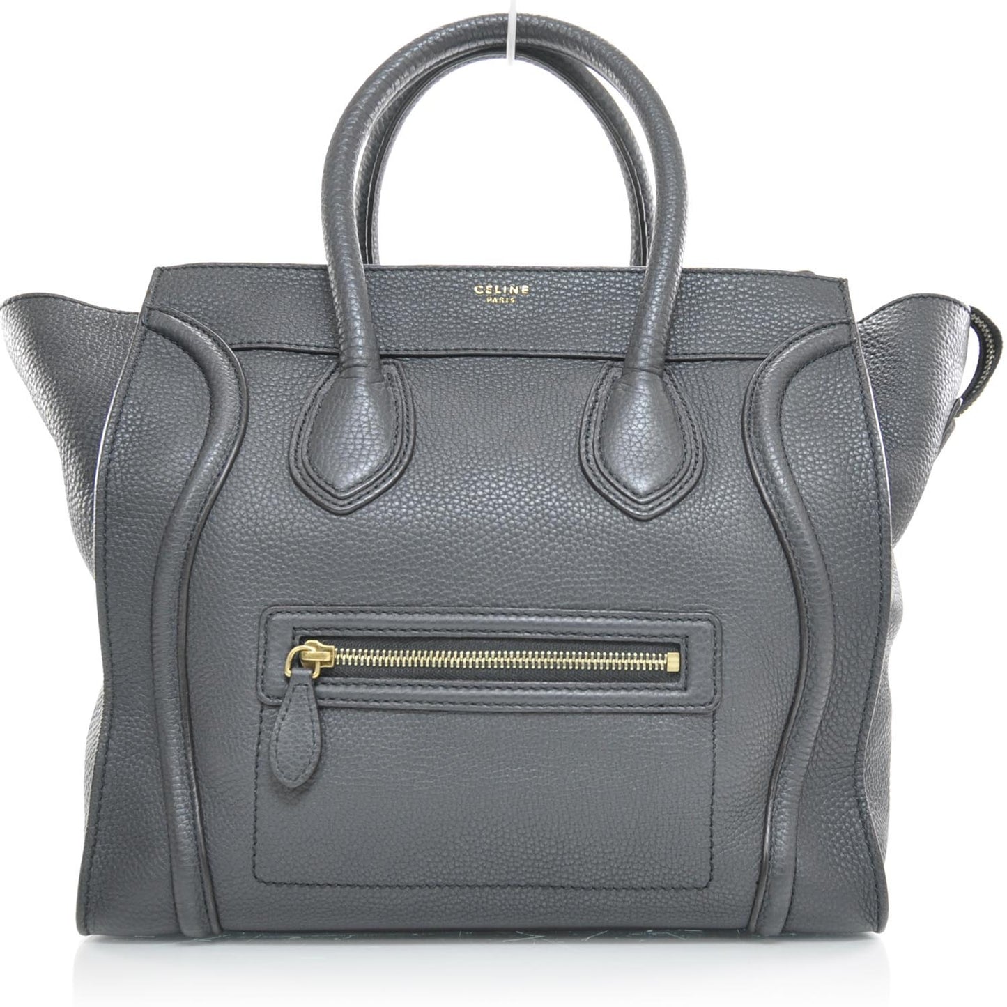 Pebbled Leather Mini Luggage Bag Anthracite