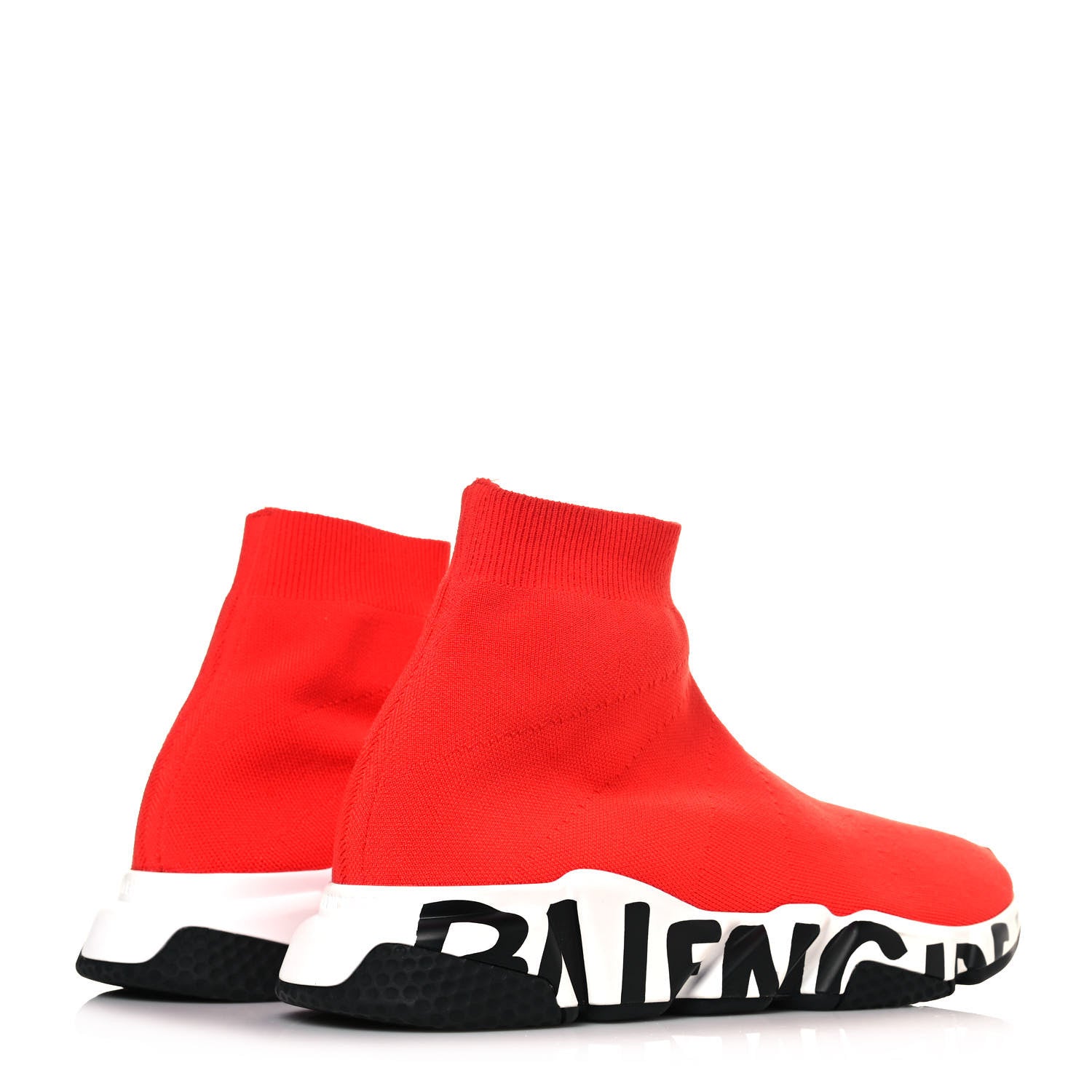 Balenciaga Neoprene Knit Mens Speed Graffiti Sneakers 43 Red White Black 4 of 9