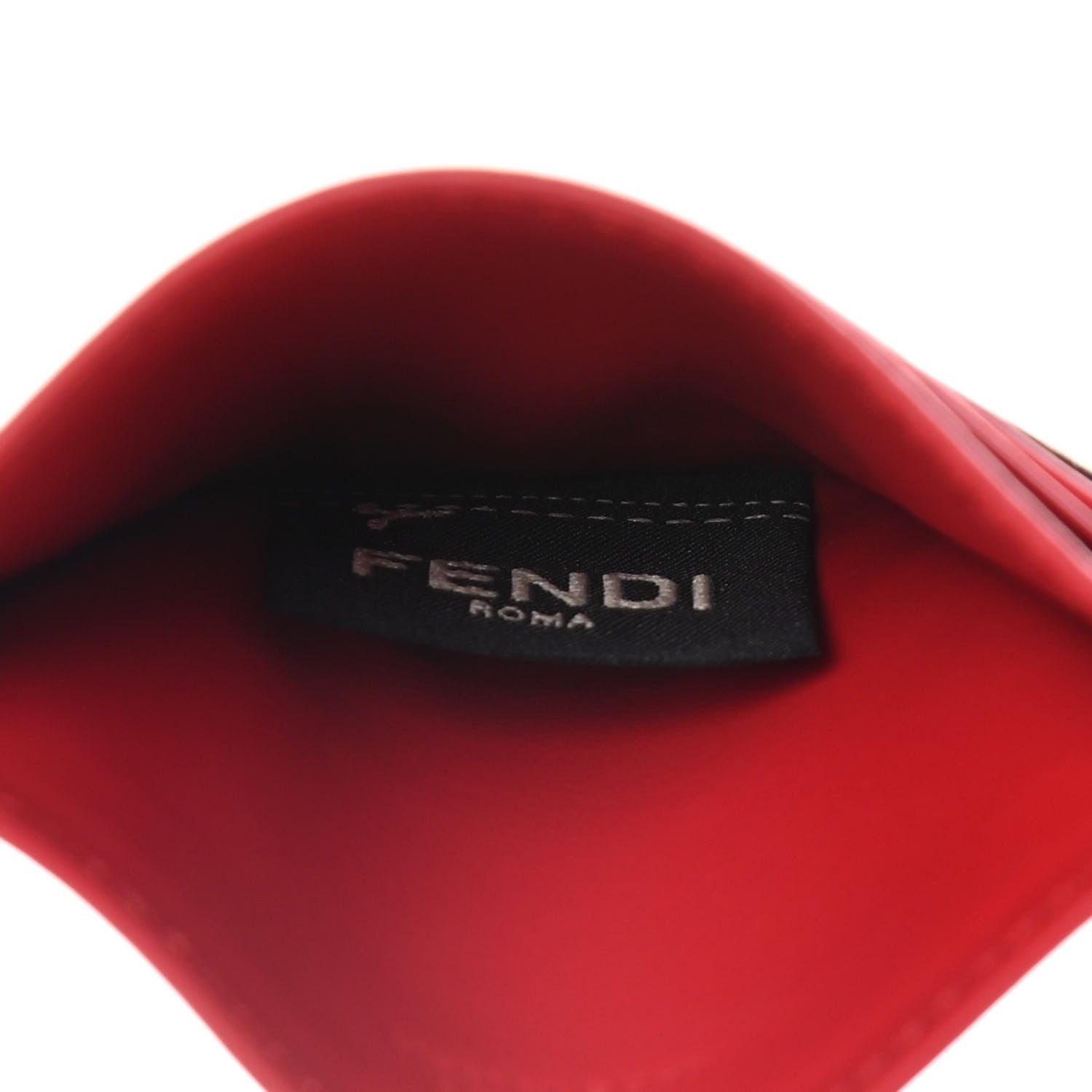 Fendi Vitello Century Monster Eyes Inlay Card Holder Black Giallo Rosso 5 of 9