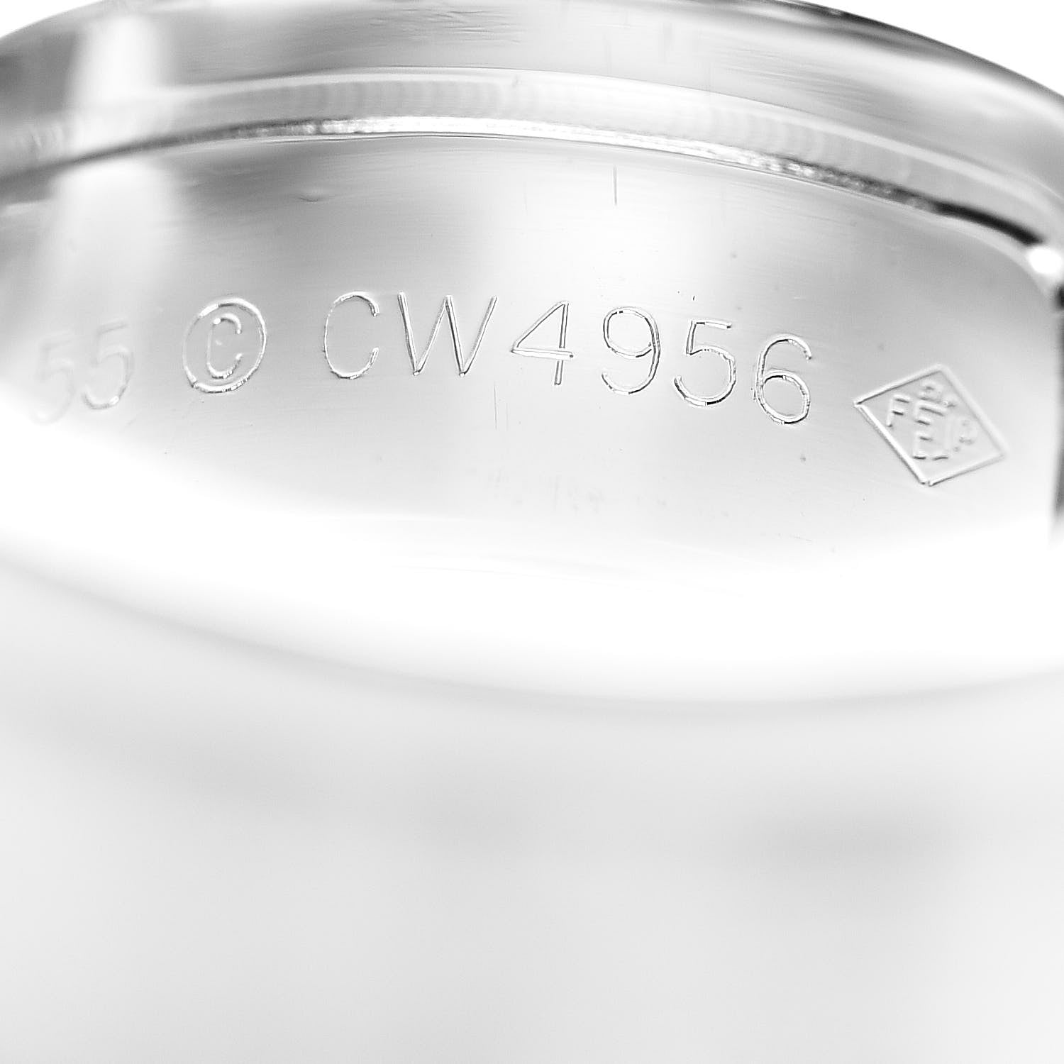 Cartier 18K White Gold 10mm Logo De Ring 55 7.25 6 of 6