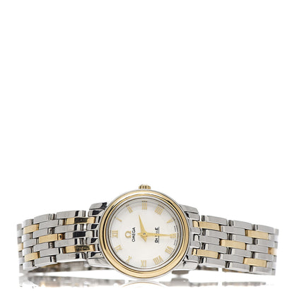 Omega Stainless Steel 18K Yellow Gold Mother of Pearl 22mm De Ville Prestige Quartz Watch 4370.71.00 3 of 6