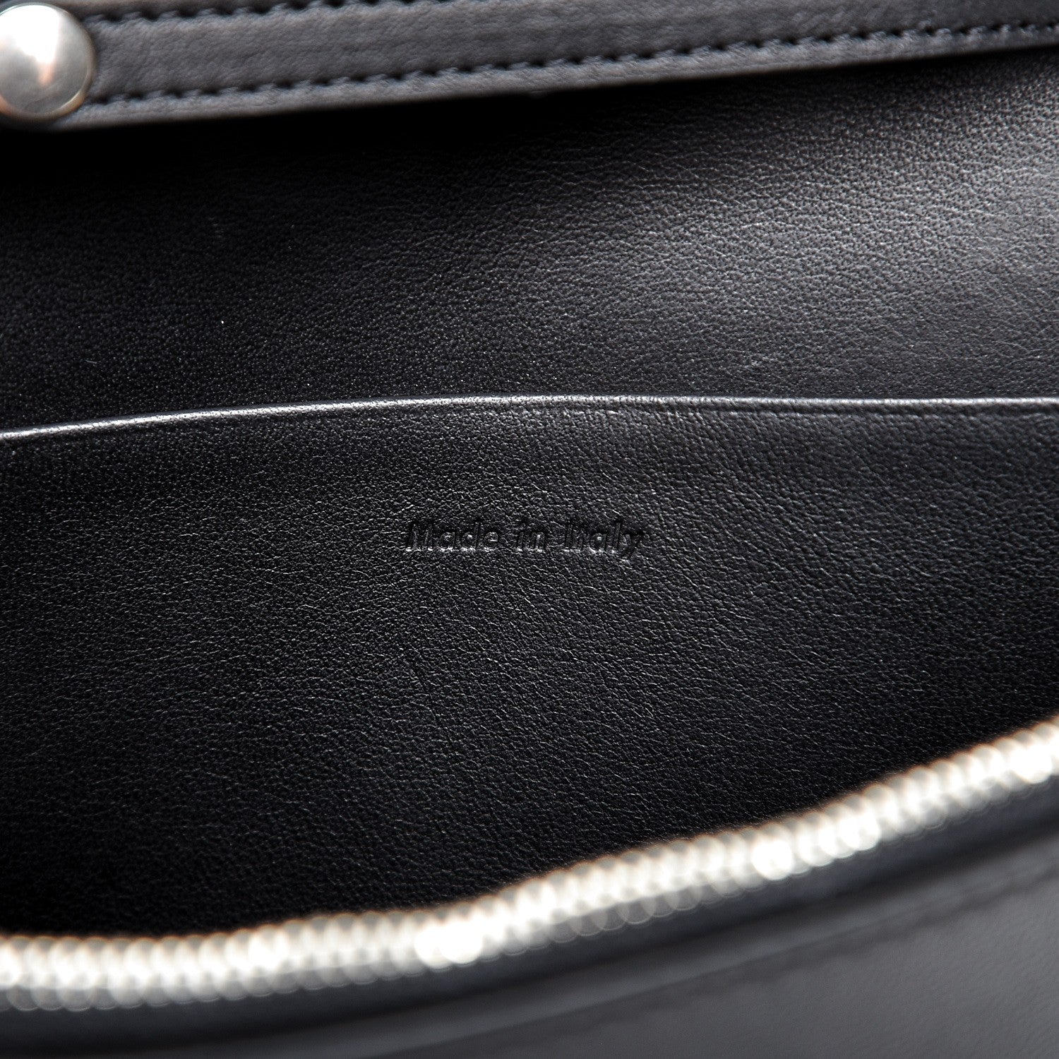 Celine Smooth Lambskin Frame Evening Chain Clutch Black White 6 of 7