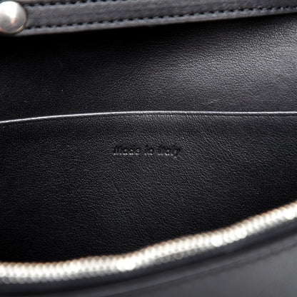Celine Smooth Lambskin Frame Evening Chain Clutch Black White 6 of 7