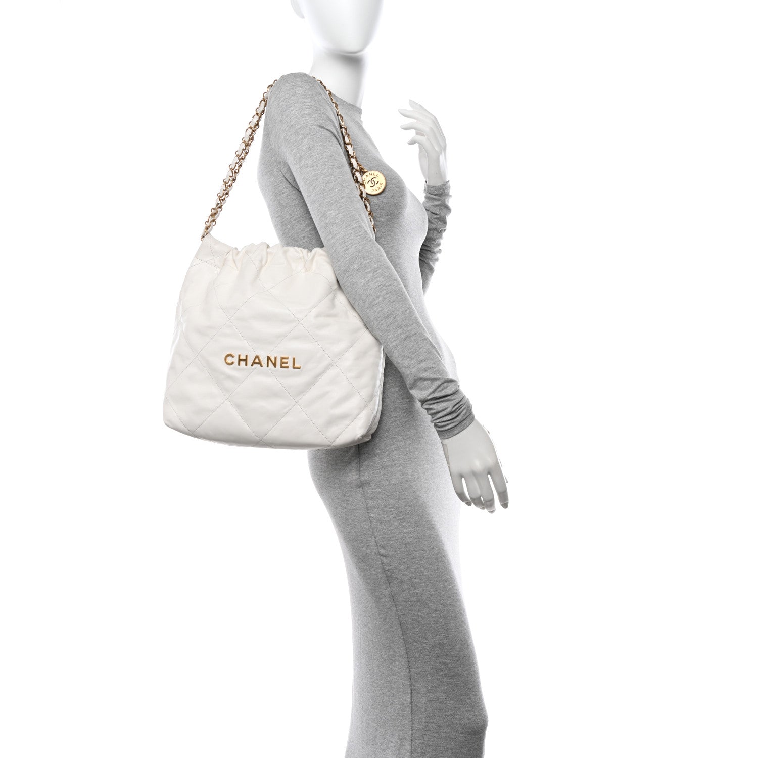 Chanel Shiny Calfskin Quilted Chanel 22 White 2 of 11