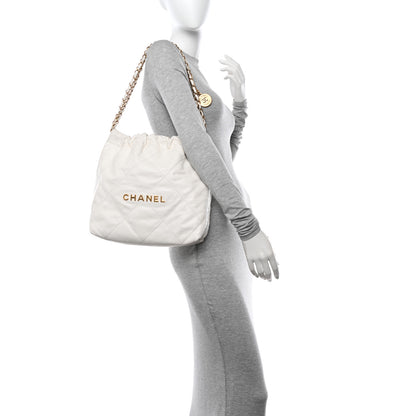 Chanel Shiny Calfskin Quilted Chanel 22 White 2 of 11