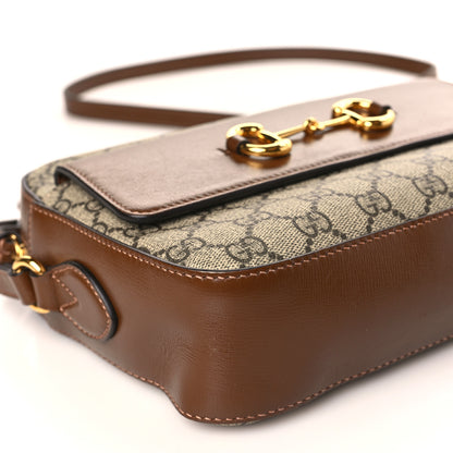 Gucci GG Supreme Monogram Small Horsebit 1955 Shoulder Bag Beige Brown Sugar 8 of 10