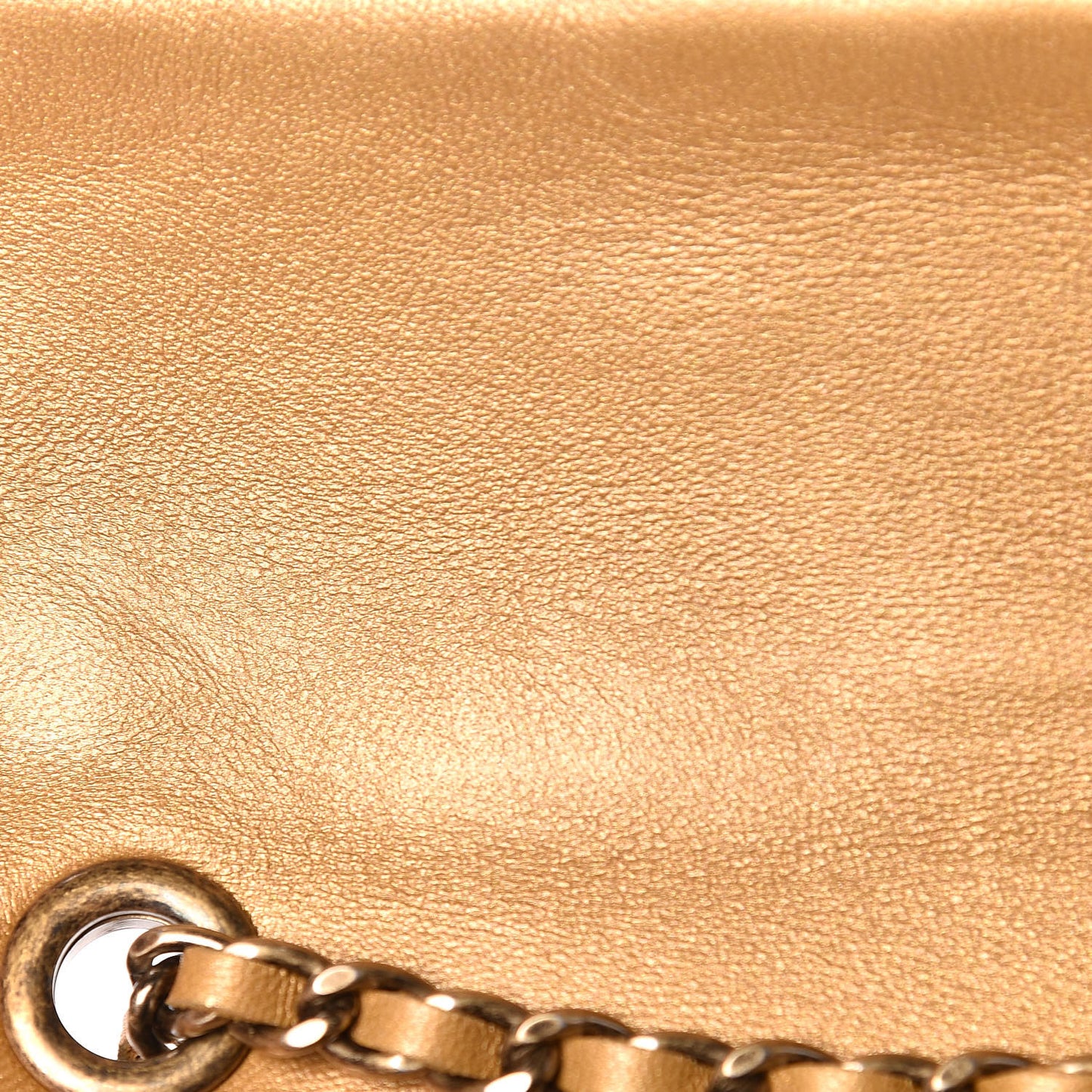 Metallic Lambskin Quilted Extra Mini Medallion Flap Gold