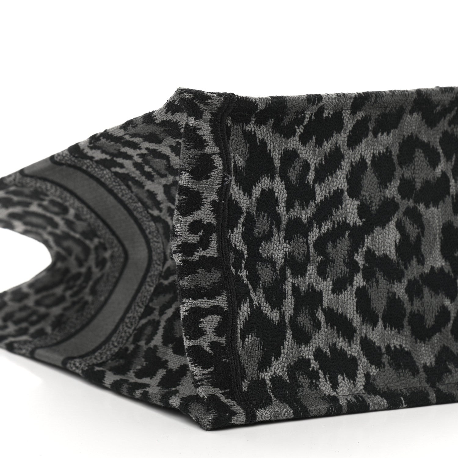 Christian Dior Canvas Embroidered Large Leopard Book Tote Grey 9 of 10