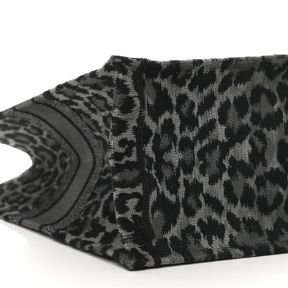 Christian Dior Canvas Embroidered Large Leopard Book Tote Grey 9 of 10
