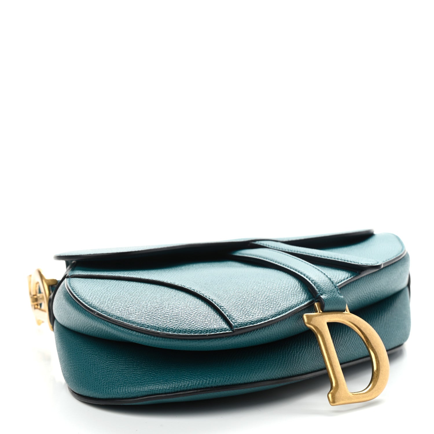 Christian Dior Grained Calfskin Saddle Bag Green 4 of 9