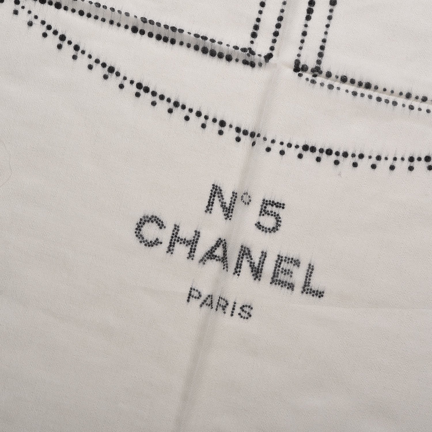 Chanel Cashmere CC Scarf White 4 of 7