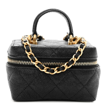 Chanel Caviar Quilted Mini Top Handle Vanity With Chain Black 1 of 11