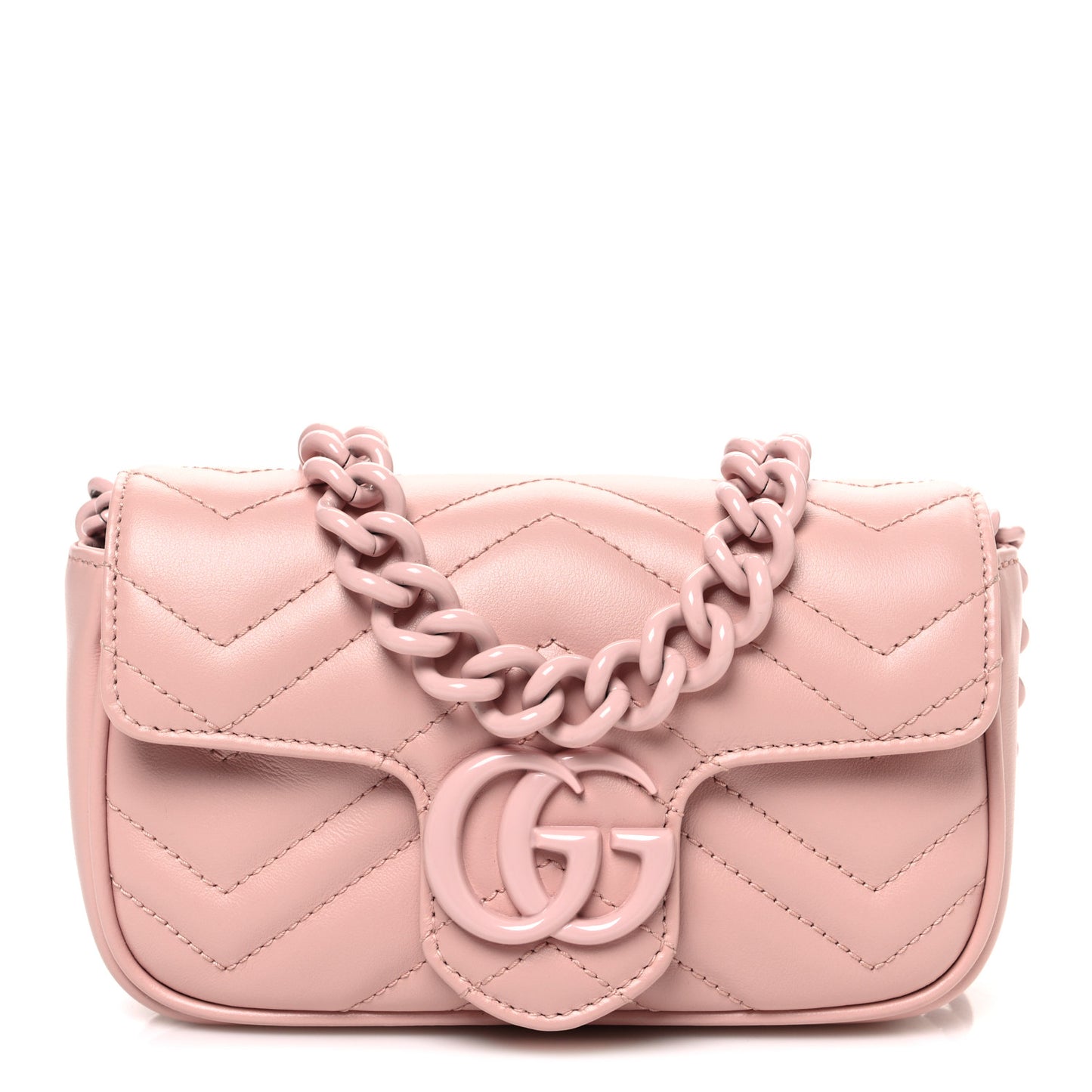 Calfskin Matelasse Monochrome GG Marmont Chain Belt Bag Perfect Pink
