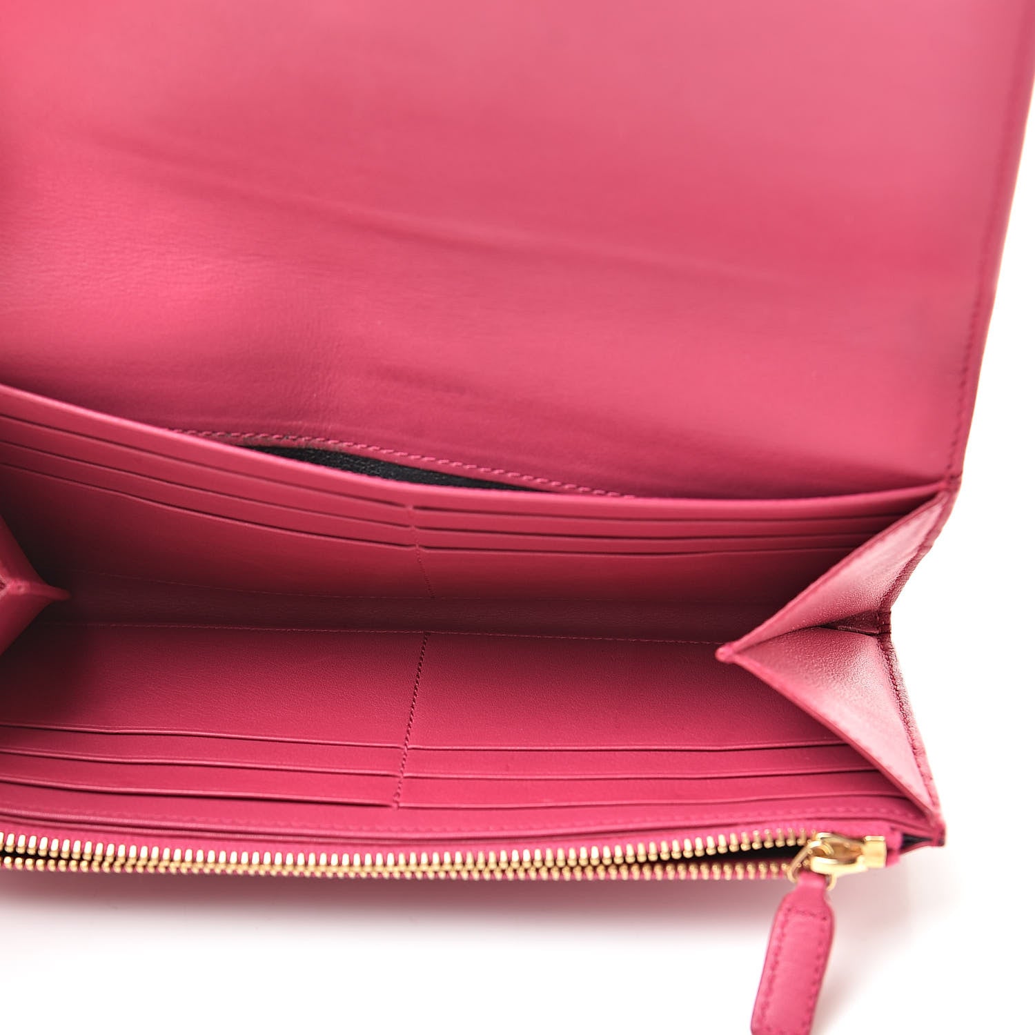Saint Laurent Calfskin Classic Y Ligne Clutch Fuchsia 5 of 10
